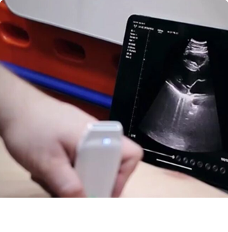 Sonda de ultrassom sem fio usada em cardiologia